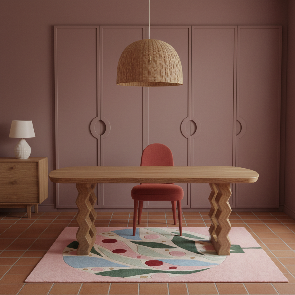 Berry Leaf Bliss Hand Tufted Rug