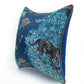 Birds and Wilderness Blue Jacquard Pillow Cover - MAIA HOMES