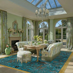 Birds of Paradise Traditional Hand Tufted Wool Rug - Blue