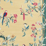 Birdsong Reverie Hand Tufted Area Rug featuring a vibrant design with colorful birds and floral patterns, ideal for large living room rugs. This wool rug showcases intricate details, making it perfect for enhancing any living room space.