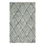 Top view of a Black and Cream Art Deco Geometric Hand Tufted Wool Rug showcasing an intricate diamond pattern. This stylish area rug is perfect for adding a touch of elegance to bedrooms and living rooms. Ideal as a wool rug for any modern home decor.