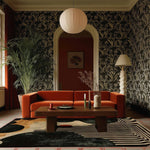 Black and Gold Striped Hand Tufted Rug 