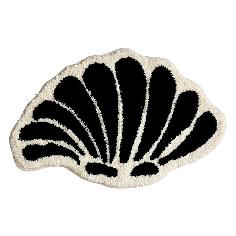 Black and Ivory Shell Bath Mat