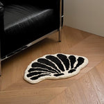 Black and Ivory Shell Bath Mat