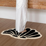 Black and Ivory Shell Bath Mat