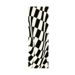 Black and White Abstract Curvy Checker Hand Tufted Wool Rug Runner