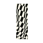 Black and White Abstract Curvy Checker Hand Tufted Wool Rug Runner