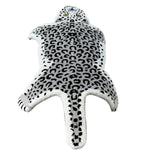 Black and White Hand Tufted Leopard Shaped Accent Wool Rug