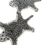 Black and White Hand Tufted Leopard Shaped Accent Wool Rug