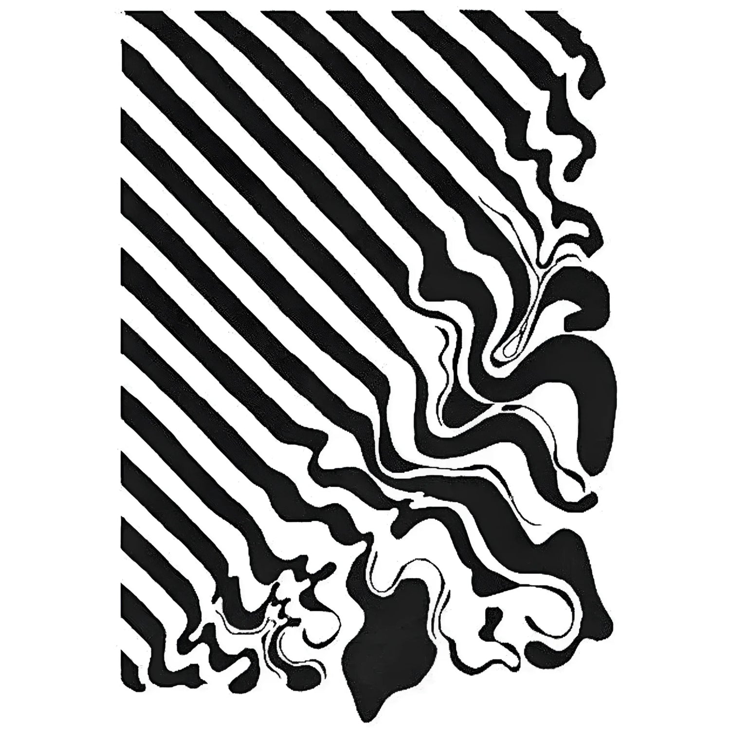 An artistic Black and White Melting Hand Tufted Wool Rug showcasing a unique abstract pattern. Perfect as an area rug for enhancing the aesthetic of large living rooms or offices, this wool rug blends modern design with timeless elegance, making it an ideal choice for rugs in living rooms.