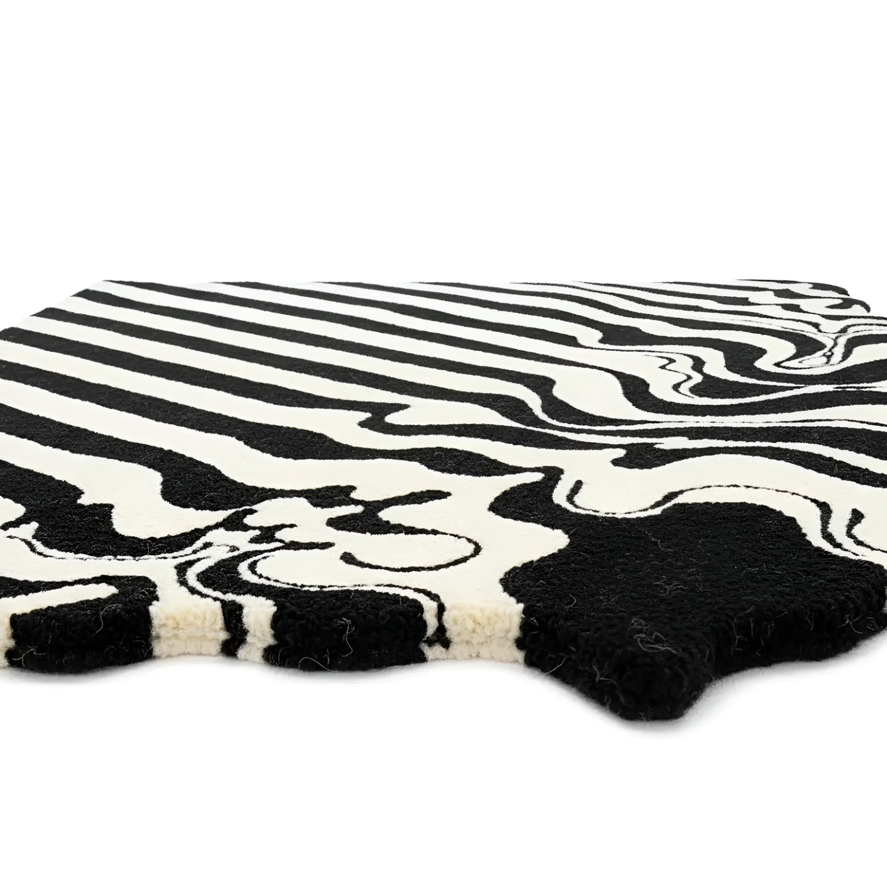 Patterned rug on a white background