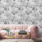 Black and White Poppy Floral Wallpaper - MAIA HOMES