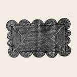 Black and White Scallop Jute Rug