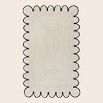 Black and White Scallop Jute Rug