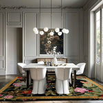 Black Floral Symphony Hand Tufted Rug