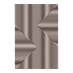 A striking black and white illusion pattern hand-tufted wool area rug, perfect for adding a contemporary touch to a living room or office space. This rectangular rug features a mesmerizing geometric design that enhances any living room area rug collection.