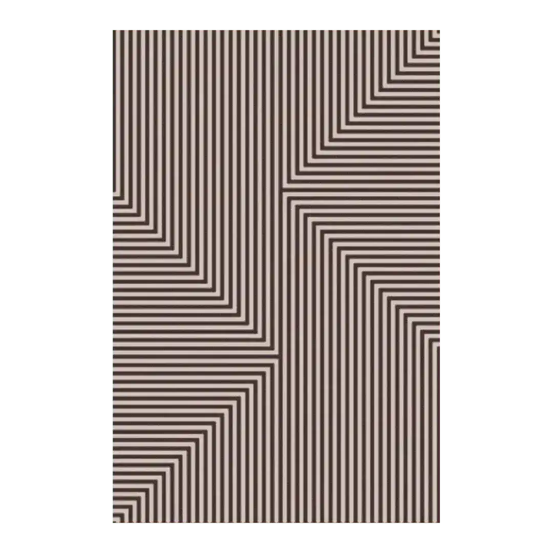 A striking black and white illusion pattern hand-tufted wool area rug, perfect for adding a contemporary touch to a living room or office space. This rectangular rug features a mesmerizing geometric design that enhances any living room area rug collection.