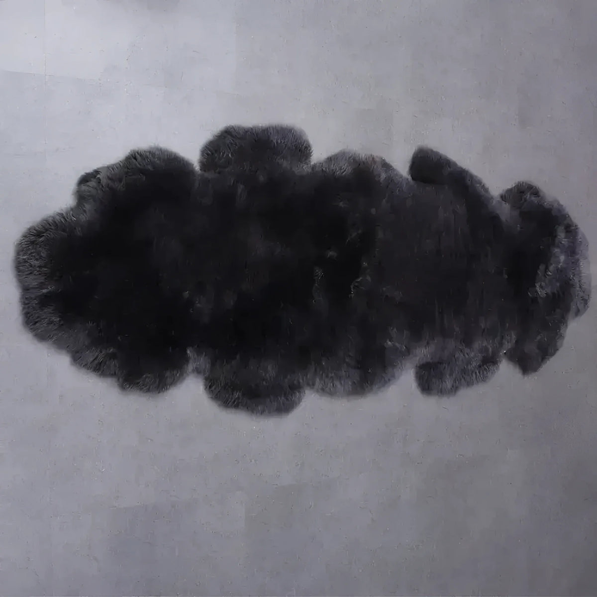 Black Soft Texture Shaggy Natural Fur Sheepskin Area Rug - 1001 KNOTS