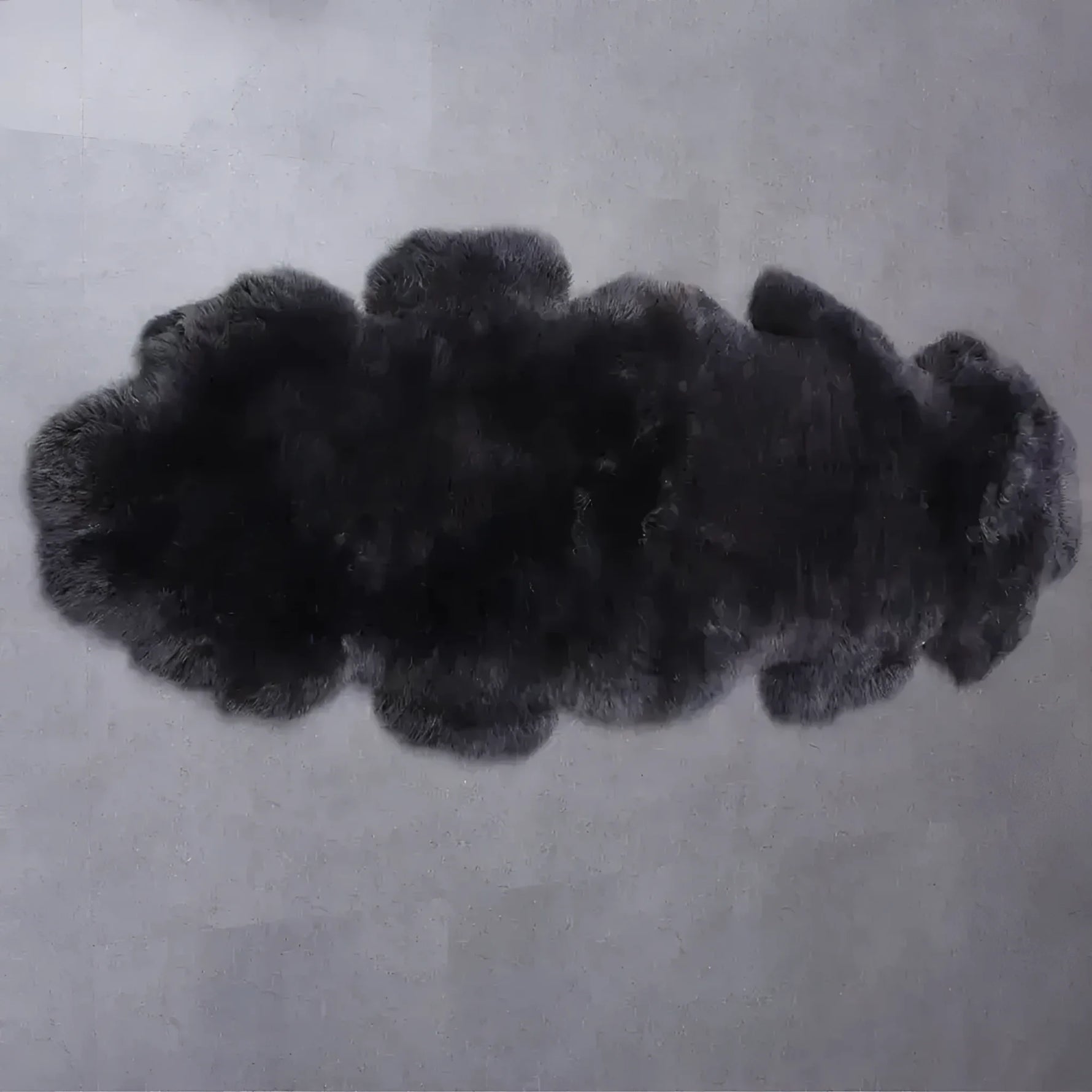 Black Soft Texture Shaggy Natural Fur Sheepskin Area Rug - 1001 KNOTS