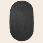 Black Woven Oval Jute Rug
