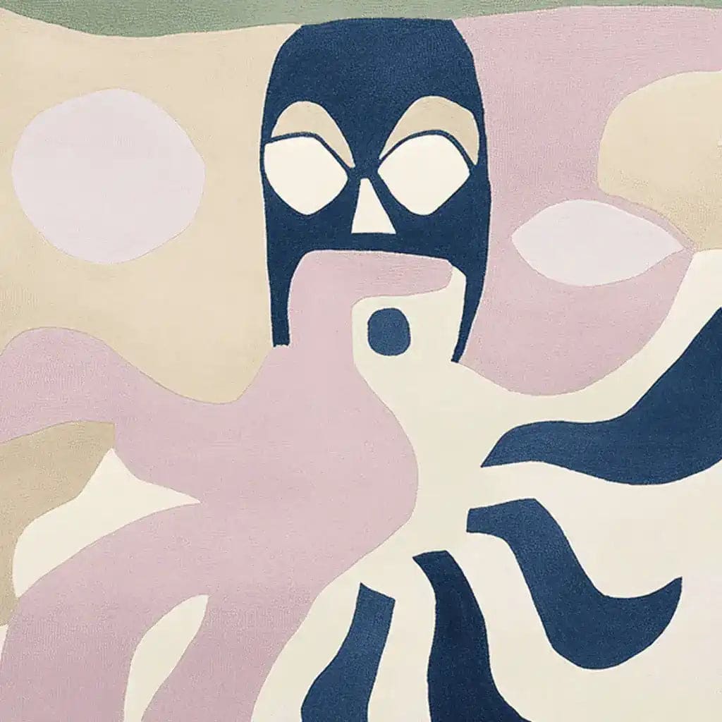 A contemporary hand tufted area rug featuring an abstract design with soft, muted tones. Perfect for large living room spaces, this wool rug offers a unique artistic touch, ideal for those seeking living room rugs in the 8x10 size range.