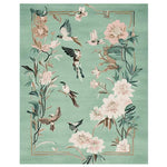 Beautiful Bloom and Breeze Hand Tufted Area Rug featuring a serene floral and bird design, perfect for adding elegance to your living room. This wool rug, ideal as an 8x10 living room rug, showcases intricate details and vibrant colors, making it a standout piece among rugs for living room settings.