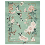 Beautiful Bloom and Breeze Hand Tufted Area Rug featuring a serene floral and bird design, perfect for adding elegance to your living room. This wool rug, ideal as an 8x10 living room rug, showcases intricate details and vibrant colors, making it a standout piece among rugs for living room settings.