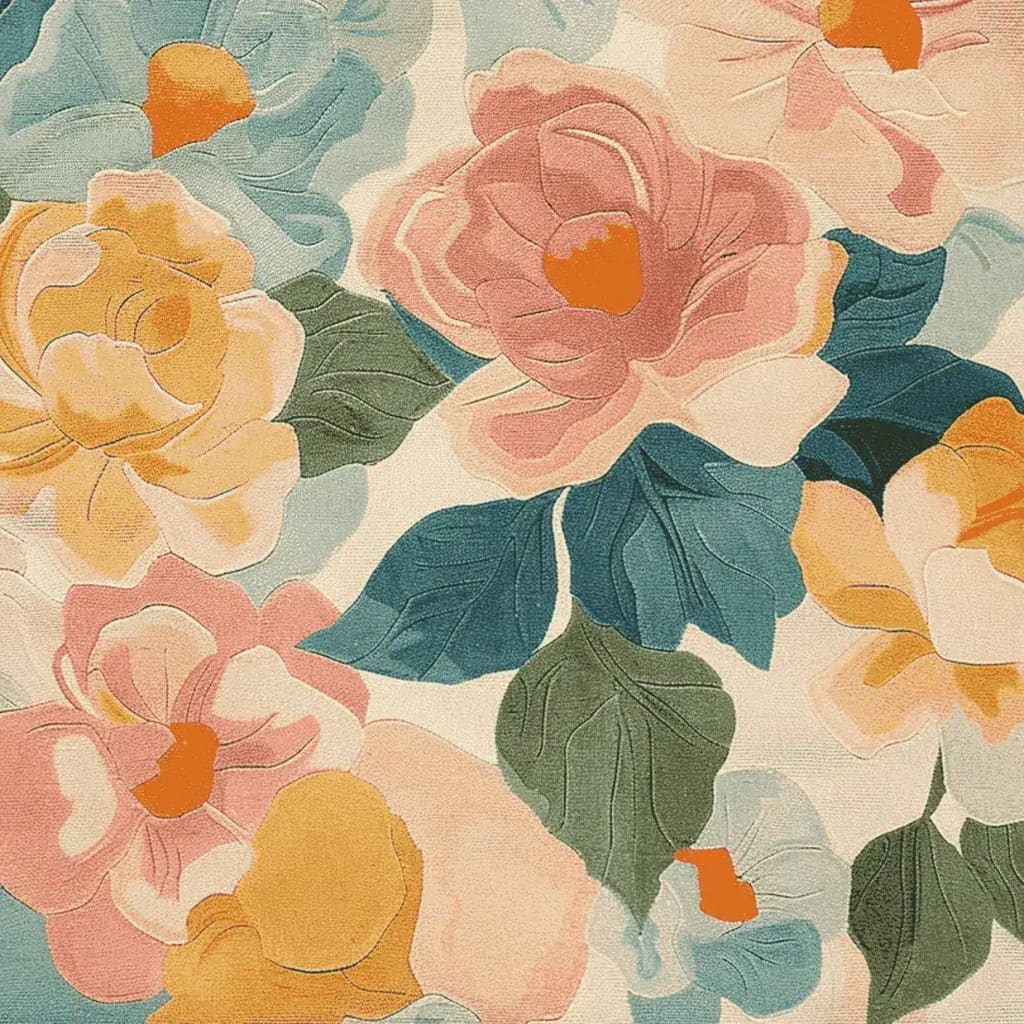 This vibrant Bloom Blaze Hand Tufted Rug showcases an eye-catching floral pattern, perfect for adding a touch of elegance to living room area rugs. The contemporary rug features rich hues of pink, yellow, and blue against a neutral background, crafted from high-quality wool for a soft, luxurious feel.