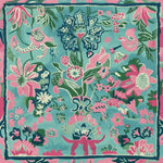 This vibrant hand-tufted wool area rug features a harmonious floral design in pink and blue tones, perfect for adding a splash of color to large living rooms. Ideal for those seeking a square area rug that merges art with functionality, this piece serves as a stunning centerpiece for any space.