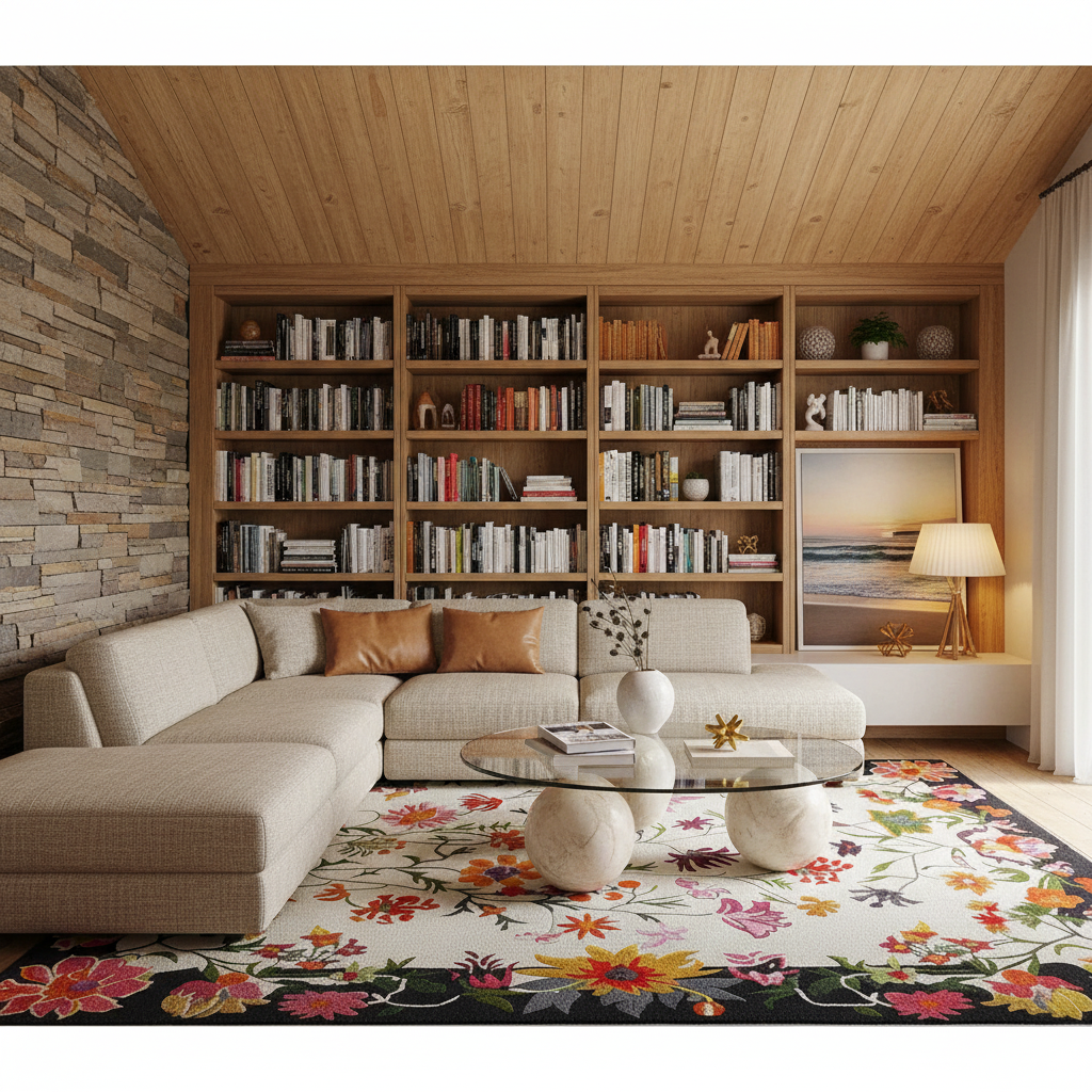Blooming Ivory Garden Hand Tufted Rug