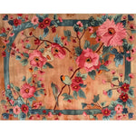 Luxurious Blooming Symphony Hand Tufted Area Rug featuring vibrant pink and blue floral patterns. Ideal for enhancing living room decor, this wool rug brings elegance and warmth to any space. Perfect choice for those seeking stylish living room area rugs.
