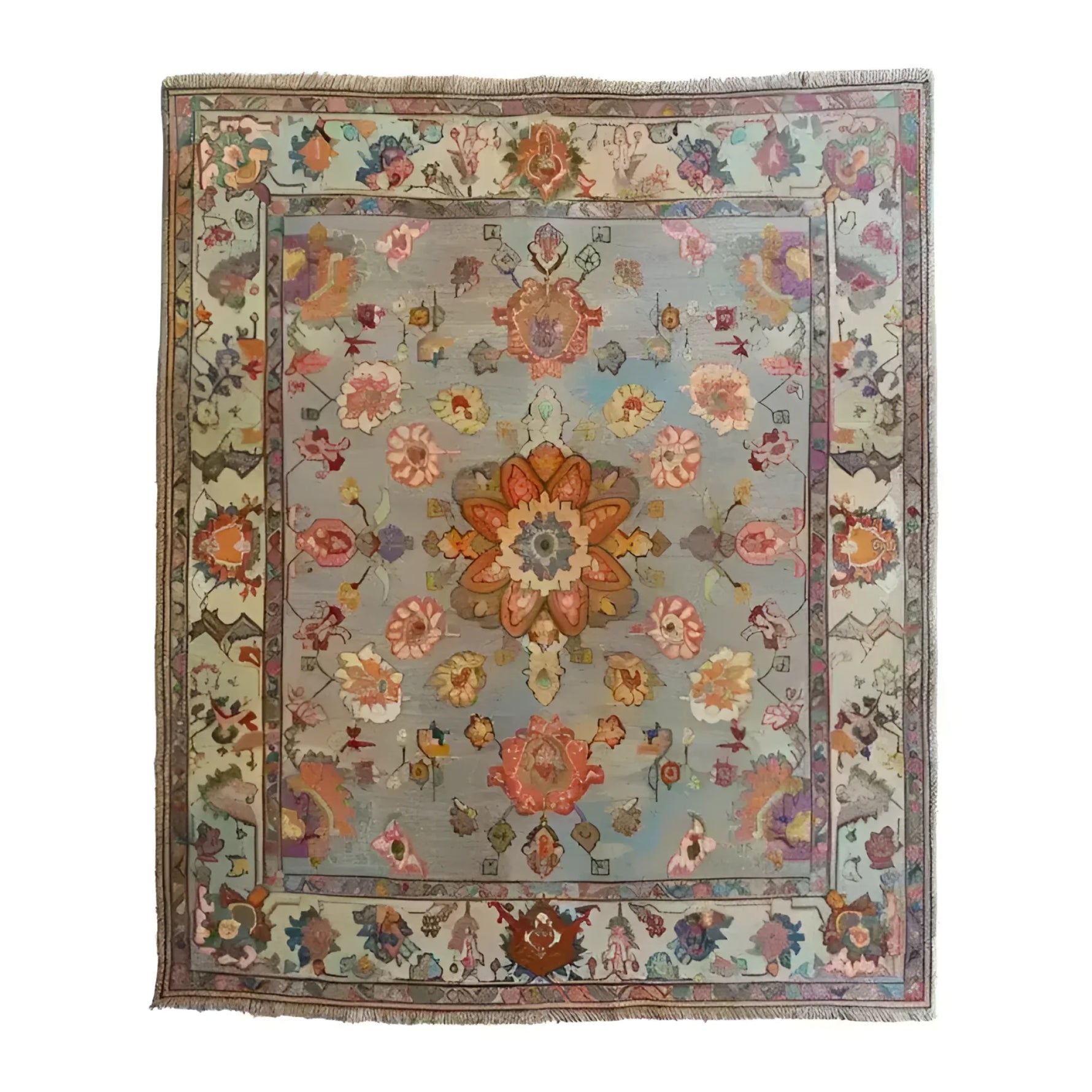 Blooming Threads Hand Knotted Area Rug, a stunning piece that celebrates the beauty of nature with its intricate floral designs. Expertly crafted, this rug adds a vibrant touch of elegance and warmth to any room, transforming your space into a floral haven.