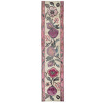 Blossom Cascade Hand Tufted Wool Runner Rug featuring a vibrant floral design with pink and purple flowers on a cream background. Perfect for adding a touch of elegance to kitchen rugs, kitchen runner rugs, bathroom runner rug, or hallway runner rug settings.
