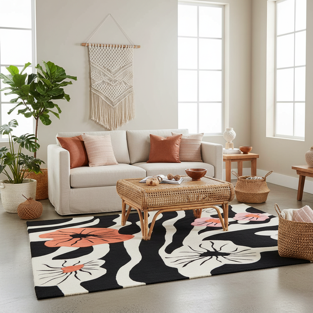 Blossom Cascade Hand Tufted Wool Rug