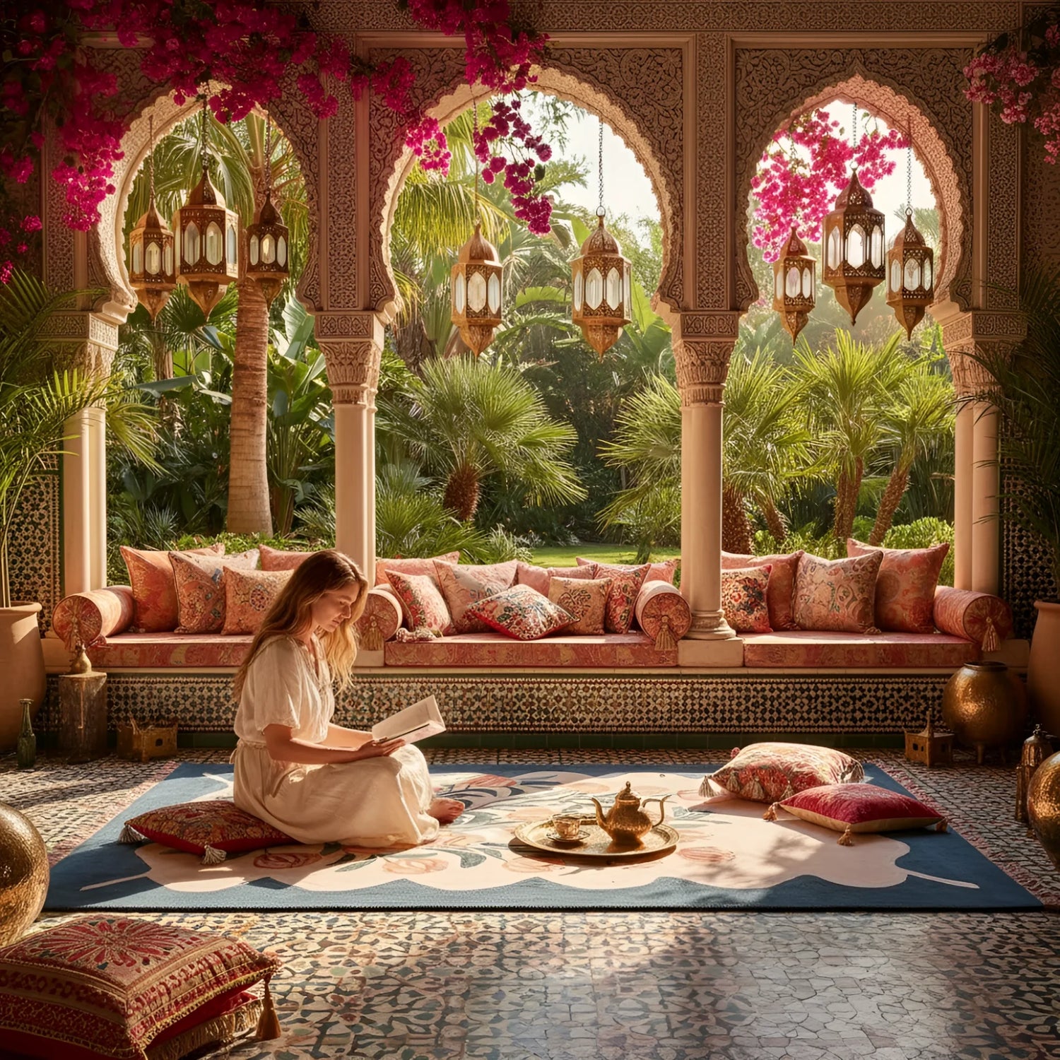 Blossom Haven Sanctuary Hand Hooked Wool Rug