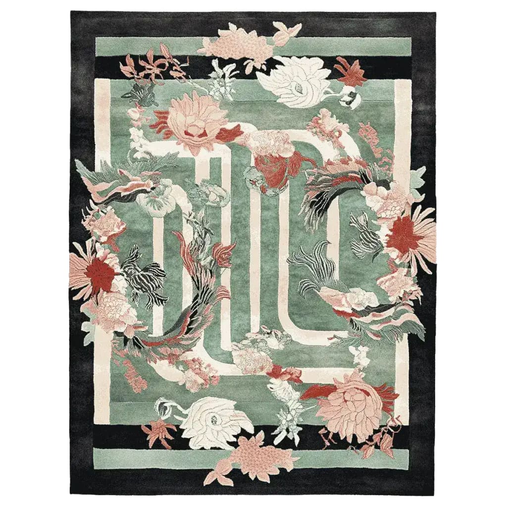 Explore the Blossom Meadow Path Hand Tufted Area Rug, perfect for enhancing your living room decor. This wool rug features a captivating design with floral elements in a blend of soft greens, pinks, and whites, adding elegance to any space. Ideal for those seeking rugs for living room that offer both style and comfort.