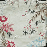 The Blossoms In Bloom Hand Tufted Area Rug showcases an elegant floral design with vibrant red and blue flowers on a neutral background. Perfect for adding a touch of sophistication to any living room, this wool rug is available in an 8x10 size, making it an ideal choice for area rugs for living rooms.