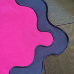 Blue and Pink Scallop 100% Linen Placemat