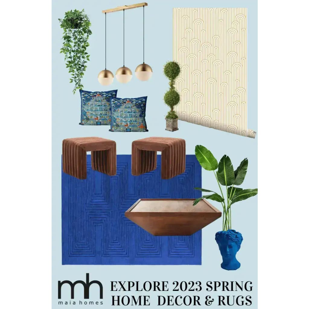 Explore the Blue Arctic Geo Modern Hand Tufted Wool Rug, perfect for adding a touch of elegance to your living room or dining room. This 8 x 10 ft area rug features a striking geometric pattern, ideal for dining room area rugs and enhancing your home decor with luxury wool rugs.