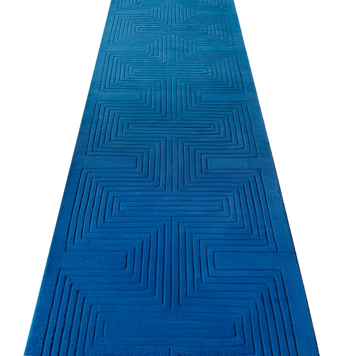 Blue Arctic Geo Modern Hand Tufted Wool Rug Runner 16 ft - MAIA HOMES