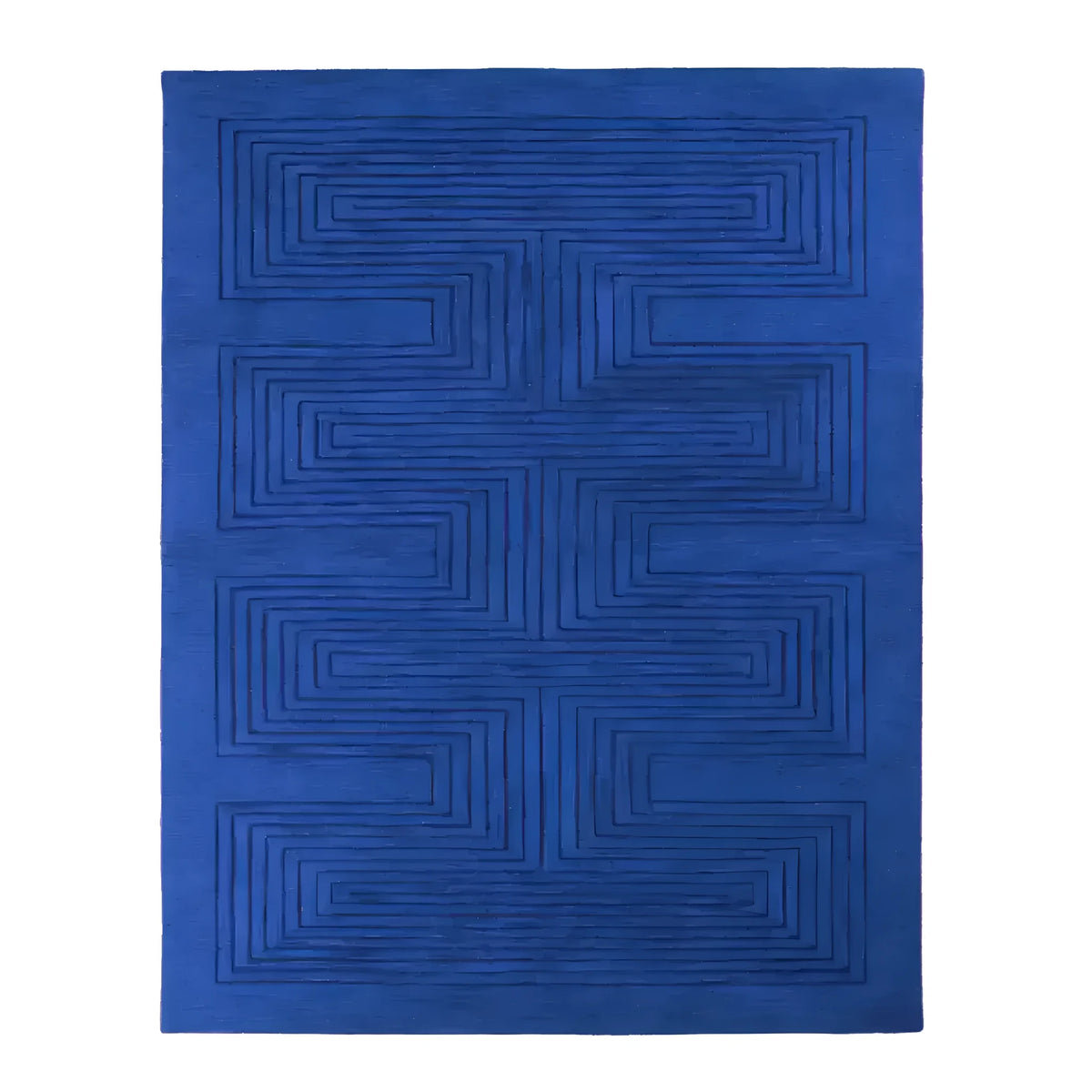 Blue Arctic Geo Modern Hand Tufted Wool Rug Runner 16 ft - MAIA HOMES