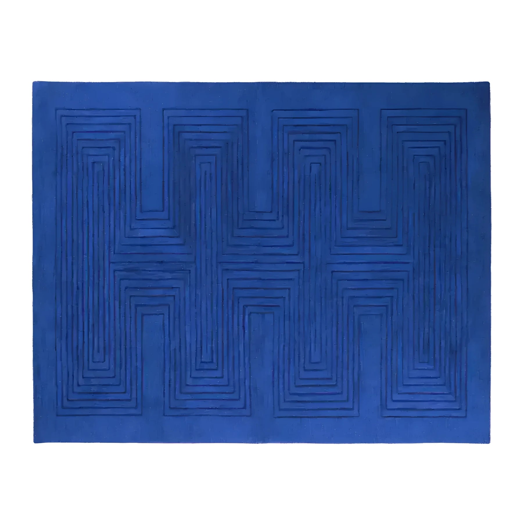 Blue Arctic Geo Modern Hand Tufted Wool Rug Runner 16 ft - MAIA HOMES