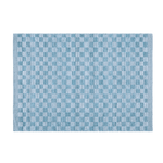 Blue Checkered Jute Rug with Fringe