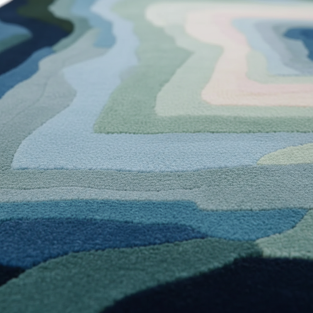 Blue Depth Vortex Hand Tufted Rug