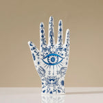 Blue Floral Evil Eye Porcelain Jewelry Holder Stand Style 2