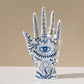 Blue Floral Evil Eye Porcelain Jewelry Holder Stand - MAIA HOMES