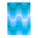 Blue Ombre Wavy Curve Hand Tufted Wool Rug