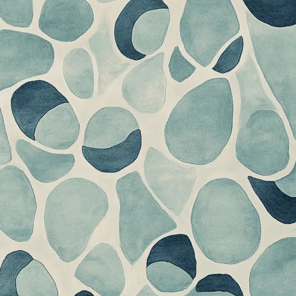 This contemporary Blue Pebbles Hand Tufted Rug features an abstract pattern of blue and white pebbles, perfect for enhancing any living room area. Made from high-quality wool, this area rug adds a stylish and modern touch to your decor, making it an ideal choice for those seeking area rugs for living room spaces.