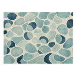 Beautiful Blue Pebbles Hand Tufted Area Rug featuring a unique contemporary design. Perfect for modern living rooms, this wool rug offers a soothing combination of varied blue tones, resembling scattered pebbles, ideal for adding a touch of elegance to your space.