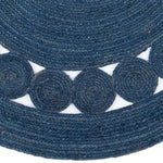 Blue Round Jute Rug
